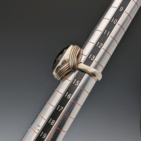 英國復古珠寶大號棕色寶石純銀戒指戒指